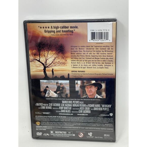 UNFORGIVEN New Sealed DVD Clint Eastwood Gene Hackman Morgan Freeman SNAP CASE - Picture 2 of 2